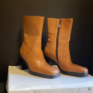 Tommy Hilfiger 90's Tan Square toe Boots